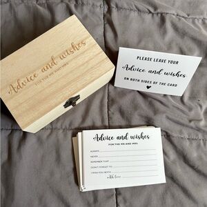 Wedding Wooden Advice and Wishes Box with Cards